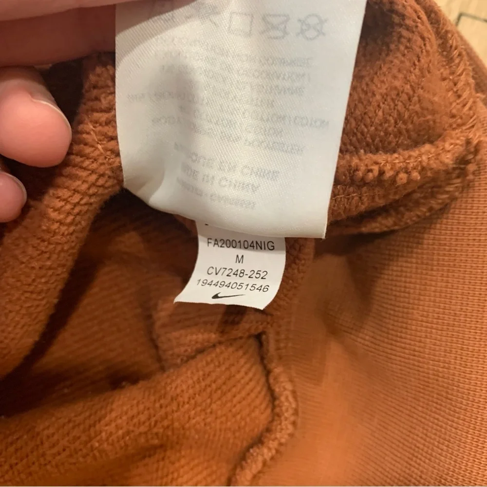 Nike Dri Fit Women’s Logo Crop Fleece Sweatshirt Burnt Orange Size Med Athletic - Picture 8 of 11